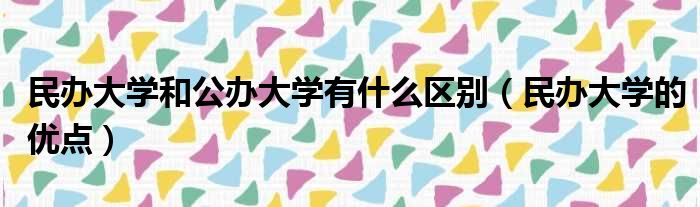 民办大学和公办大学有什么区别（民办大学的优点）(图1)