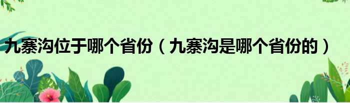 九寨沟位于哪个省份（九寨沟是哪个省份的）(图1)