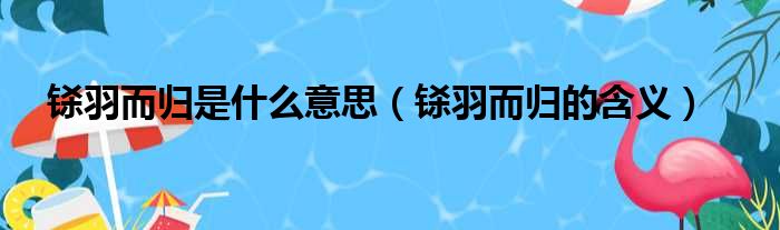 铩羽而归是什么意思（铩羽而归的含义）(图1)