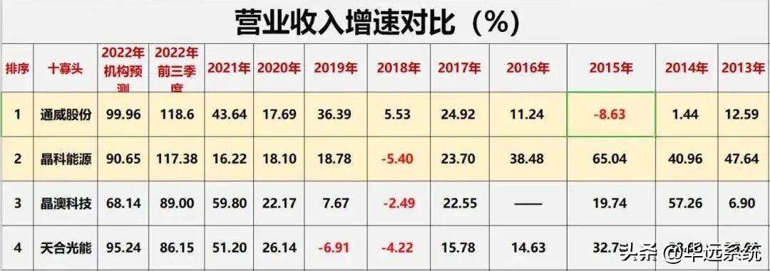 光伏10大巨头业绩对比(图17)