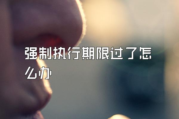 强制执行期限过了怎么办