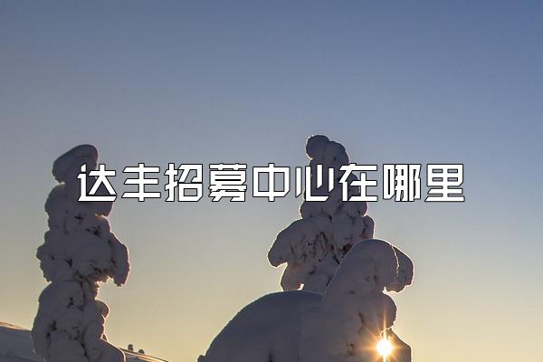 达丰招募中心在哪里