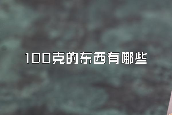 100克的东西有哪些