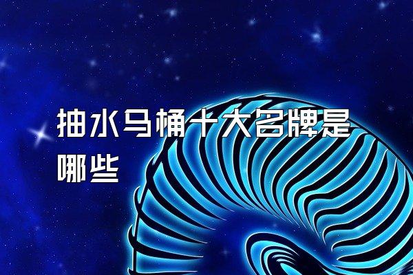 抽水马桶十大名牌是哪些