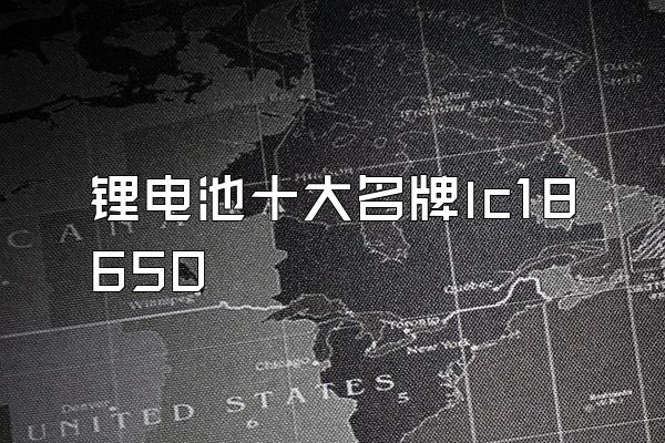 锂电池十大名牌lc18650